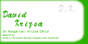 david krizsa business card