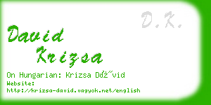 david krizsa business card